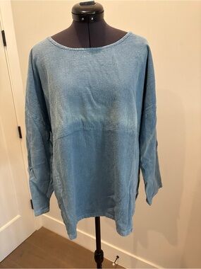 PO-EM Handwoven Indigo Blue Cotton Maker Top / Tunic - Free Size
